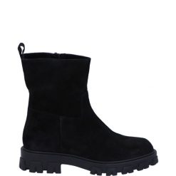 CZARNE BOTKI MINNIE CAM NERO. Czarne botki Venezia, bez wzorów, ze skóry, bez obcasa, bez zapięcia. Za 199.00 zł.