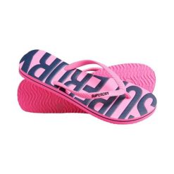 Damskie klapki wegańskie Superdry Vintage. Czerwone klapki Superdry, bez wzorów, z gumy, eleganckie, bez obcasa, bez zapięcia. Za 117.55 zł.