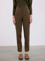 BGN Spodnie w kolorze brązowym rozmiar: 36. Brązowe spodnie materiałowe BGN, bez wzorów, z materiału, z podwyższonym stanem. Za 145.26 zł.