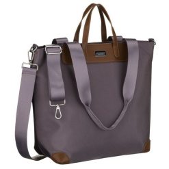 Duża shopperka damska w szarym kolorze, jednokomorowa, zawieszona na uchwytach i doczepianym pasku Peterson PTN CTY-16. Szare torebki klasyczne Peterson, bez wzorów, ze skóry ekologicznej, duże, bez dodatków. Za 79.99 zł.