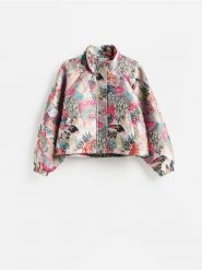 Żakardowa kurtka - wielobarwny. Kurtki Reserved, l, bez wzorów, z tkaniny, bez kaptura. Za 259.99 zł.