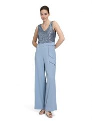 Vera Mont Kombinezon w kolorze błękitnym rozmiar: 38. Niebieskie kombinezony Vera Mont, bez wzorów, bez kołnierzyka, bez ramiączek. Za 382.99 zł.