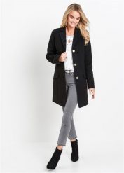 Płaszcz żakietowy. Brązowe płaszcze bonprix, bez wzorów, eleganckie, bez kaptura. Za 219.99 zł.