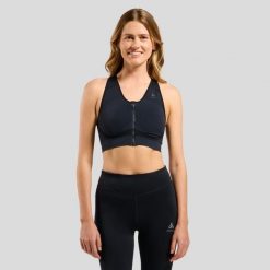 Stanik damski Odlo SEAMLESS HIGH Sport bra. Czarne biustonosze sportowe ODLO, bez wzorów, do biegania. Za 289.99 zł.