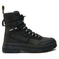 Trapery Dr. Martens. Czarne traperki Dr Martens, bez wzorów, bez obcasa, bez zapięcia. Za 949.99 zł.