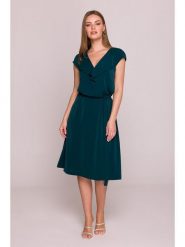 Stylove Sukienka w kolorze ciemnozielonym rozmiar: M. Zielone sukienki Stylove, m, bez wzorów, bez kołnierzyka, bez ramiączek, midi. Za 237.73 zł.