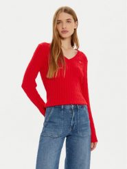 Gant Sweter 4800101 Czerwony Slim Fit. Czerwone swetry Gant, s, bez wzorów, z bawełny, bez ramiączek. Za 319.99 zł.