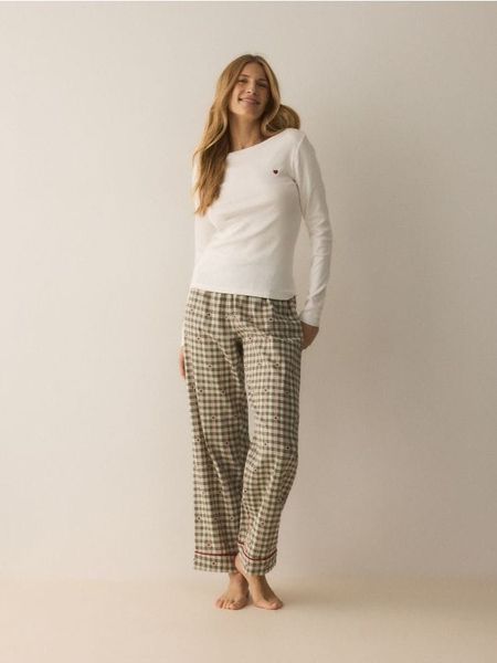 Bawełniana piżama dwuczęściowa - zielony. Zielone piżamy Reserved, l, bez wzorów, z bawełny, bez kołnierzyka, bez ramiączek. Za 139.99 zł.