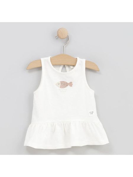 Cotton Fish Top w kolorze kremowym rozmiar: 92. Brązowe topy Cotton Fish, bez wzorów, z bawełny, bez kołnierzyka, bez ramiączek. Za 80.52 zł.