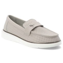 Mokasyny damskie Vinceza, cholewka ze skóry naturalnej licowej wsuwany fason typu loafers, szare, 93221. Szare mokasyny VINCEZA, bez wzorów, ze skóry. Za 159.00 zł.