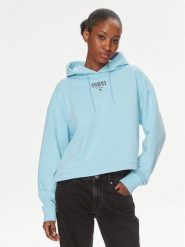 Tommy Jeans Bluza Essential Logo DW0DW17797 Błękitny Relaxed Fit. Niebieskie bluzy Tommy Jeans, l, bez wzorów, z jeansu, bez kaptura. Za 219.99 zł.