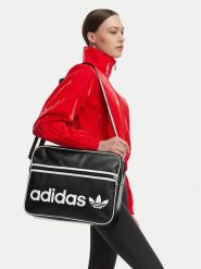 Adidas Torebka JW3346 Czarny. Czarne listonoszki adidas, bez wzorów, ze skóry, bez dodatków. Za 279.99 zł.