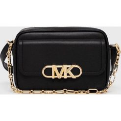 MICHAEL Michael Kors torebka skórzana kolor czarny. Czarne listonoszki MICHAEL Michael Kors, bez wzorów, na ramię, bez dodatków. Za 1,759.90 zł.