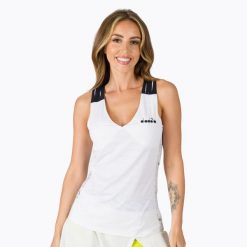 Koszulka tenisowa damska Diadora Clay. Białe t-shirty sportowe Diadora, m, bez wzorów, z elastanu, bez ramiączek, tenisowe. Za 129.99 zł.