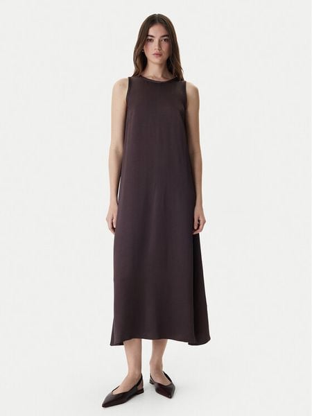 Marella Sukienka letnia Uguale 2615221011 Brązowy Regular Fit. Brązowe sukienki Marella, bez wzorów, z acetatu, bez kołnierzyka, bez ramiączek. Za 959.99 zł.