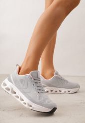 Szare Siateczkowe Buty Sportowe na Podeszwie z Otworami Quilvia. Szare buty sportowe lifestyle Renee, bez wzorów, z materiału, eleganckie, bez zapięcia. Za 119.99 zł.