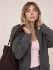 Rozpinana bluza bomber - szary. Szare bluzy bez kaptura Sinsay, l, bez wzorów, bez kaptura. Za 59.99 zł.