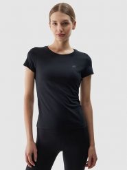 4F Koszulka sportowa w kolorze czarnym rozmiar: M. Czarne t-shirty sportowe 4f, m, bez wzorów, z materiału, bez ramiączek, outdoorowe. Za 57.20 zł.