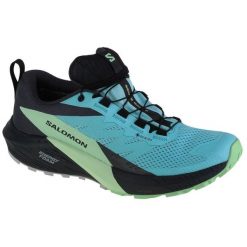 Buty do biegania Salomon Sense Ride 5 Gtx W 472160 niebieskie. Niebieskie buty do biegania bez wzorów, z gumy, bez zapięcia, do biegania. Za 732.62 zł.