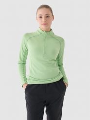 4F Bluza treningowa slim szybkoschnąca damska - zielona XS. Zielone bluzy bez kaptura 4f, xs, bez wzorów, z dzianiny, bez kaptura, do biegania. W wyprzedaży za 79.99 zł.