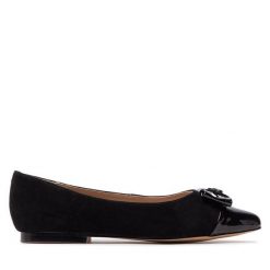 Baleriny Eva Longoria. Czarne baleriny Eva Longoria, bez wzorów, bez obcasa, bez zapięcia. Za 144.99 zł.