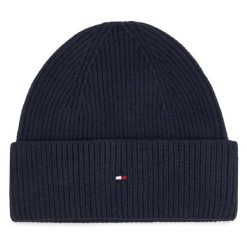Czapka Tommy Hilfiger. Niebieskie czapki zimowe Tommy Hilfiger, bez wzorów. Za 189.99 zł.