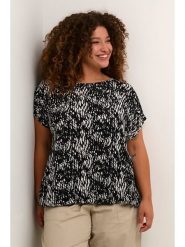 KAFFE curve Bluzka "Cami" w kolorze czarno-białym rozmiar: 50. Białe bluzki KAFFE curve, s, bez wzorów, z wiskozy, klasyczne, bez kołnierzyka, bez ramiączek. Za 69.99 zł.