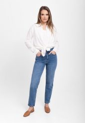Niebieskie jeansy, Regular Fit, D-EPPY. Niebieskie spodnie materiałowe Volcano, bez wzorów, z bawełny, klasyczne. Za 159.99 zł.
