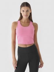 4F Top sportowy w kolorze jasnoróżowym rozmiar: XL. Różowe topy sportowe 4f, xl, bez wzorów, z materiału, outdoorowe. Za 43.78 zł.