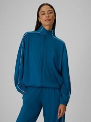 4F Bluza dresowa loose bez kaptura damska - turkusowa L. Niebieskie bluzy bez kaptura 4f, l, bez wzorów, z dresówki, bez kaptura, na fitness i siłownię. Za 179.99 zł.