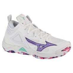Buty Mizuno Wave Momentum 3 Mid V1GC231720 Białe. Białe buty treningowe bez wzorów, przed kolano, bez zapięcia, do siatkówki, mizuno wave. Za 850.02 zł.