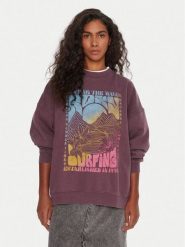 Roxy Bluza Lineup ERJFT05005 Fioletowy Oversize. Fioletowe bluzy Roxy, l, bez wzorów, z bawełny, bez ramiączek, bez kaptura. Za 299.99 zł.