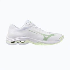 Buty do siatkówki damskie Mizuno Wave Lightning Pro. Białe buty treningowe Mizuno, bez wzorów, z materiału, bez zapięcia, na fitness i siłownię, mizuno wave. Za 459.99 zł.