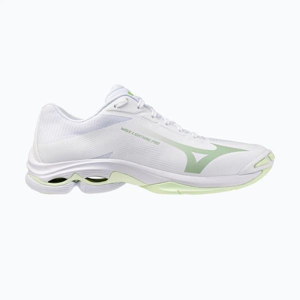 Buty do siatkówki damskie Mizuno Wave Lightning Pro. Białe buty treningowe Mizuno, bez wzorów, z materiału, bez zapięcia, na fitness i siłownię, mizuno wave. Za 399.99 zł.