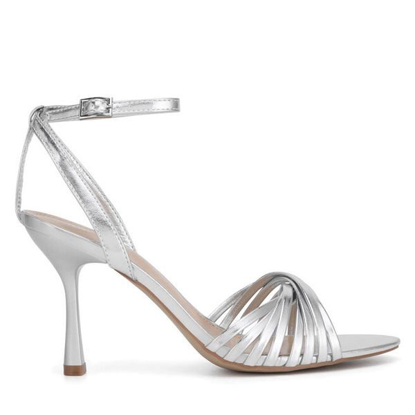 Sandały Jenny Fairy. Szare sandały Jenny Fairy, bez wzorów, bez obcasa, na szpilce, bez zapięcia. Za 109.99 zł.