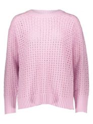 Vila Sweter w kolorze jasnoróżowym rozmiar: M. Różowe swetry Vila, m, bez wzorów, ze splotem, bez ramiączek. Za 96.14 zł.