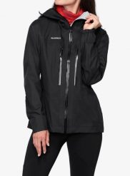 Kurtka z membraną damska Mammut Taiss Light HS Hooded Jacket. Czarne kurtki przeciwdeszczowe Mammut, l, bez wzorów, z materiału, bez kaptura, trekkingowe. Za 1,682.99 zł.