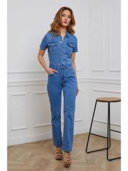 Joséfine Kombinezon dżinsowy "Harper" w kolorze niebieskim rozmiar: XL. Niebieskie kombinezony Joséfine, xl, bez wzorów, bez kołnierzyka, bez ramiączek. Za 152.99 zł.