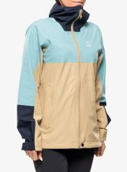 Kurtka przeciwdeszczowa damska Haglofs Finch Proof Jacket. Brązowe kurtki przeciwdeszczowe Haglöfs, s, bez wzorów, z materiału, bez kaptura, outdoorowe. Za 942.50 zł.