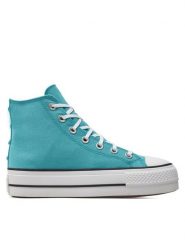 Converse Trampki Chuck Taylor All Star Lift Platform Stars A06492C Turkusowy. Niebieskie trampki Converse, bez wzorów, z materiału, retro, bez zapięcia. Za 259.99 zł.