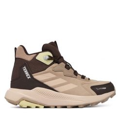 Trekkingi adidas. Brązowe buty trekkingowe adidas, bez wzorów, bez zapięcia, trekkingowe, climaproof (adidas). Za 479.99 zł.