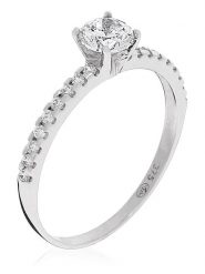 OR ÉCLAT Złoty pierścionek "Destinée" z cyrkoniami rozmiar: 48. Szare pierścionki Or Éclat, z cyrkonią, złote. Za 1,087.99 zł.