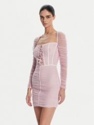 Elisabetta Franchi Sukienka koktajlowa AB68352E2 544 Różowy Slim Fit. Czerwone sukienki Elisabetta Franchi, bez wzorów, z syntetyku, wizytowe, bez kołnierzyka, bez ramiączek. Za 2,929.00 zł.