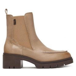 Botki Hispanitas. Brązowe botki Hispanitas, bez wzorów, bez obcasa, na słupku, bez zapięcia. Za 739.99 zł.
