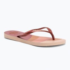 Japonki damskie Havaianas Slim Palette Glow. Czerwone japonki Havaianas, bez wzorów, sportowe. Za 99.99 zł.