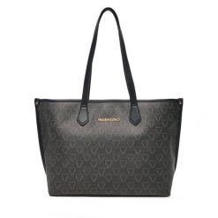 Torebka Valentino. Czarne shopper bag Valentino, bez wzorów, bez dodatków. Za 449.99 zł.
