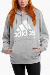 Bluza damska adidas Essentials Big Logo Oversized French Terry Hoodie. Szare bluzy z kapturem adidas, xs, bez wzorów, z bawełny, z kapturem, na golfa. Za 215.99 zł.