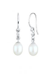 Elli DIAMONDS Damskie Eleganckie kolczyki z perły hodowlana słodkowodna i diamentem (0,03 ct.), wykonane ze srebra próby 925 Sterling Silver Kolczyki. Szare kolczyki Elli DIAMONDS, z diamentem, srebrne. Za 415.64 zł.