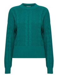 ICHI Sweter 20119847 Zielony Regular Fit. Zielone swetry ICHI, xs, bez wzorów, z bawełny, bez ramiączek. Za 139.99 zł.