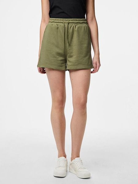 Pieces Szorty dresowe "Chilli" w kolorze oliwkowym rozmiar: XL. Zielone szorty Pieces, bez wzorów, z dresówki, z podwyższonym stanem. Za 41.49 zł.